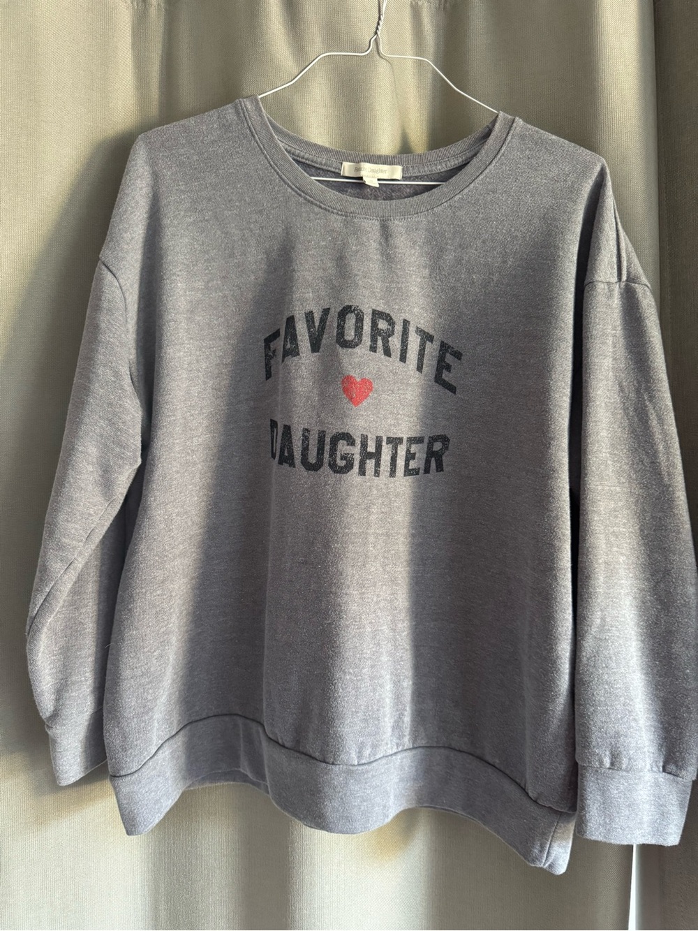 Favorite Daughter Gray Pullover Sweatshirt with Red Heart 2X